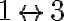 1 \leftrightarrow 3