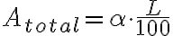 A_{total} = \alpha \cdot \frac{L}{100}