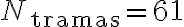 N_{\text{tramas}} = 61
