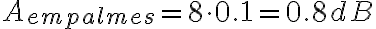 A_{empalmes} = 8 \cdot 0.1 = 0.8 dB
