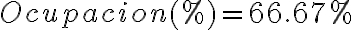 Ocupacion(%) = 66.67%