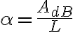 \alpha = \frac{A_{dB}}{L}