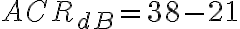 ACR_{dB} = 38 - 21