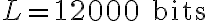 L = 12000 \text{ bits}