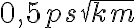 0,5ps sqrt{km}