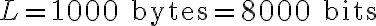 L = 1000 \text{ bytes} = 8000 \text{ bits}