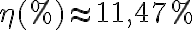 \eta(\%) \approx 11{,}47\%