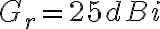 G_r = 25 dBi